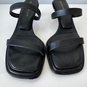 Tamara Mellon black leather Absolute 40MM strappy sandals 38 7.5 / 8